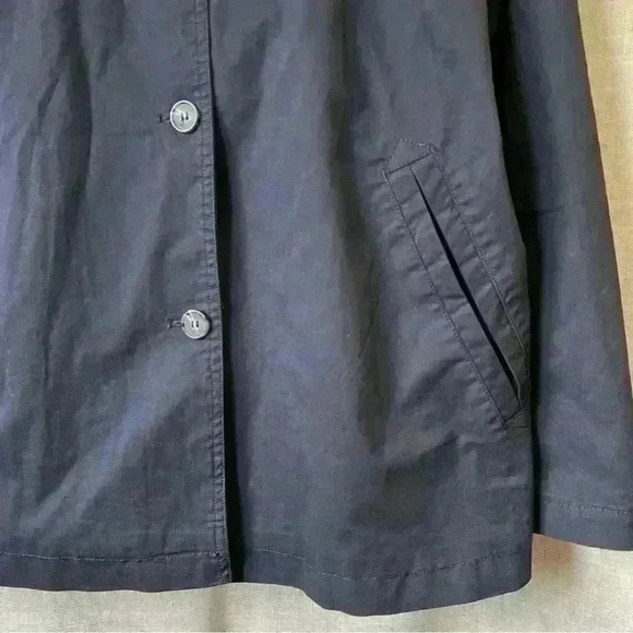 CeCe | (New With Tags) Navy Blue Women’s Cotton Twill Button Trench Coat Size 10 - Picture 3 of 10
